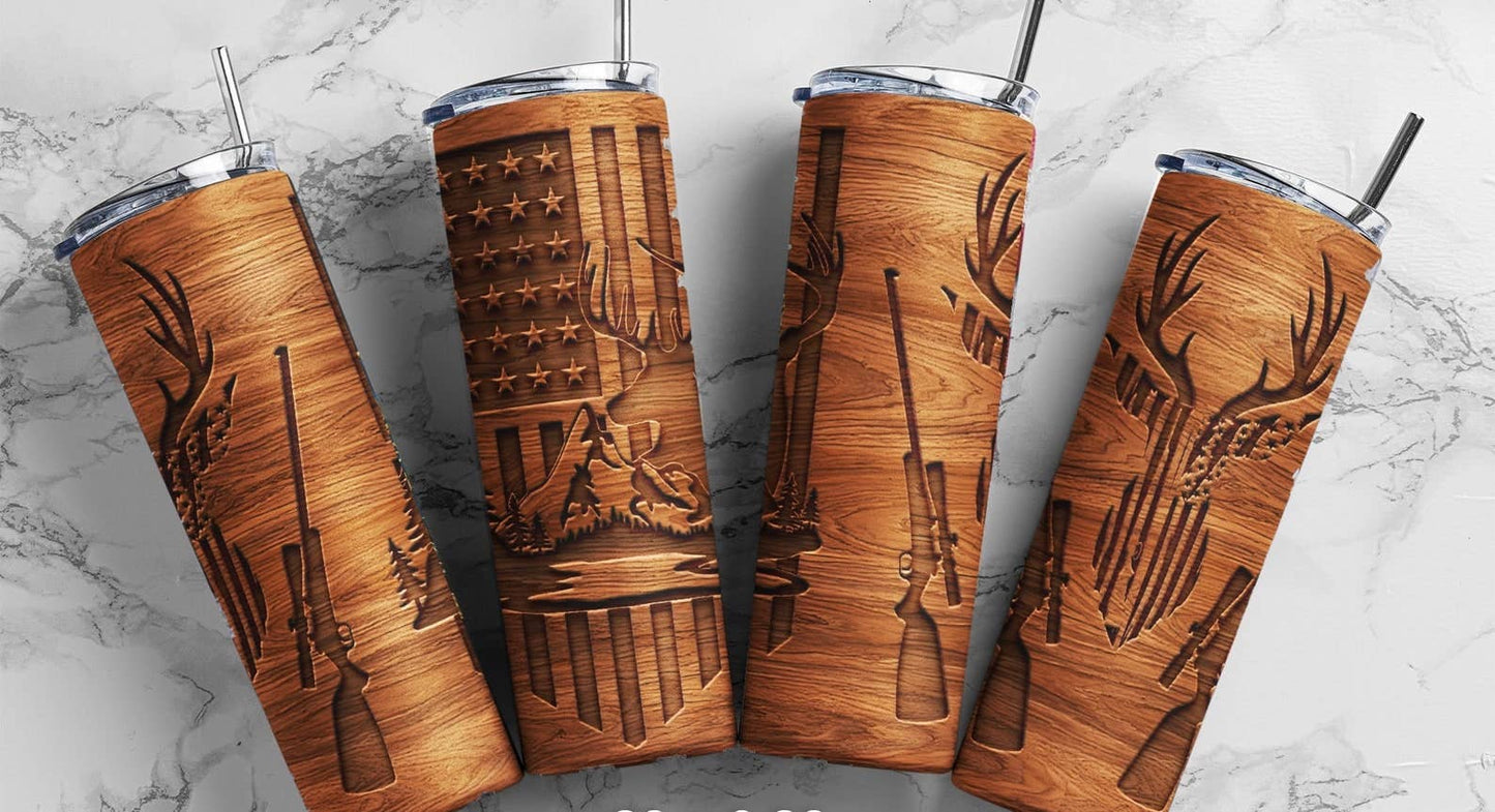 Hunting Tumbler, Dad Tumbler, 20oz Skinny Tumbler, Dad Gift - THE OKEY GIFT SHOP