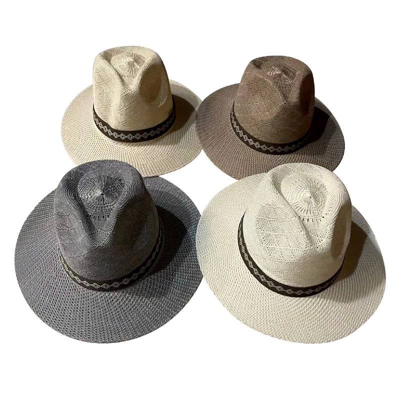 Men's Summer Hats w/ribbon - 4 colors