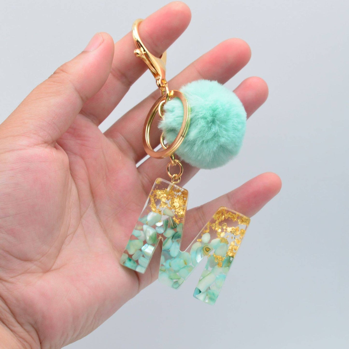 26 English Letters Green Keychain | Ornaments for Bag: P