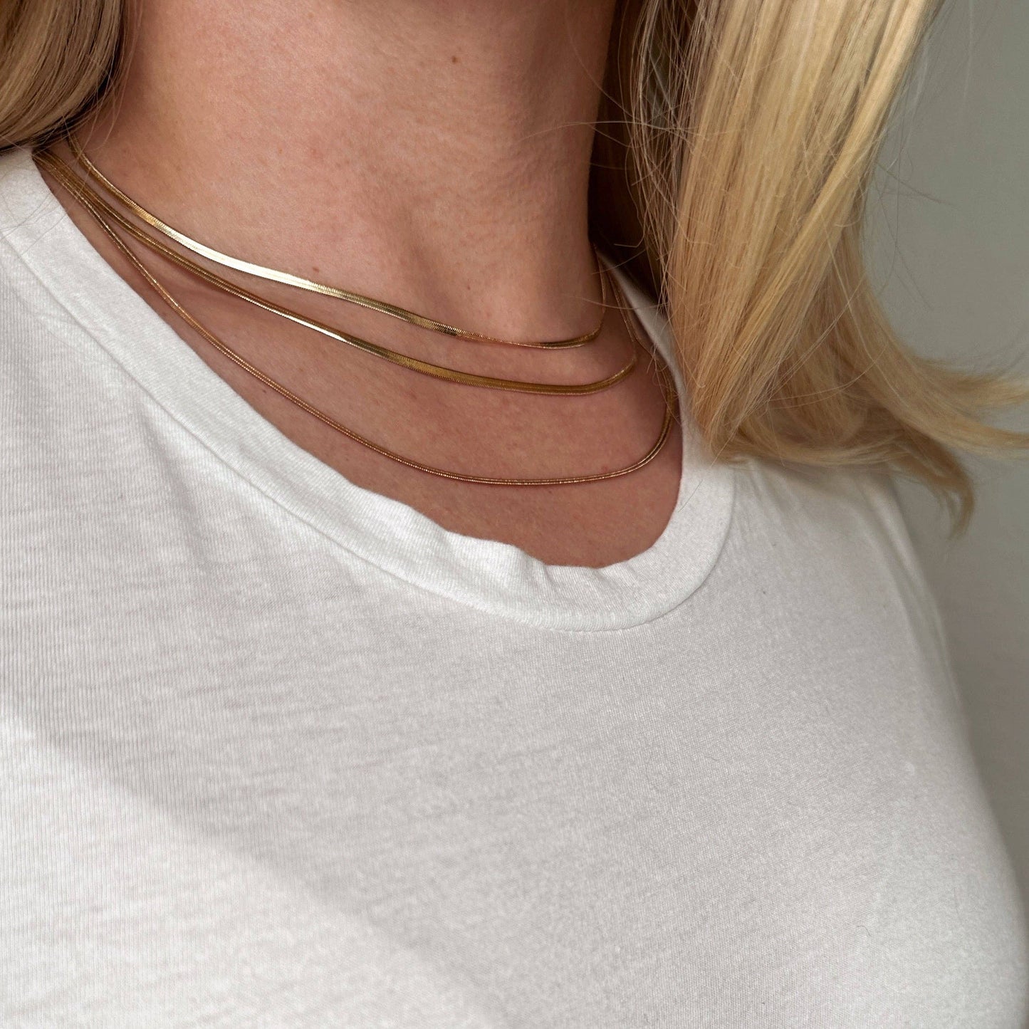 Elegant Radiance: 18k Gold Filled 18-inch Herringbone Chain - THE OKEY GIFT SHOP