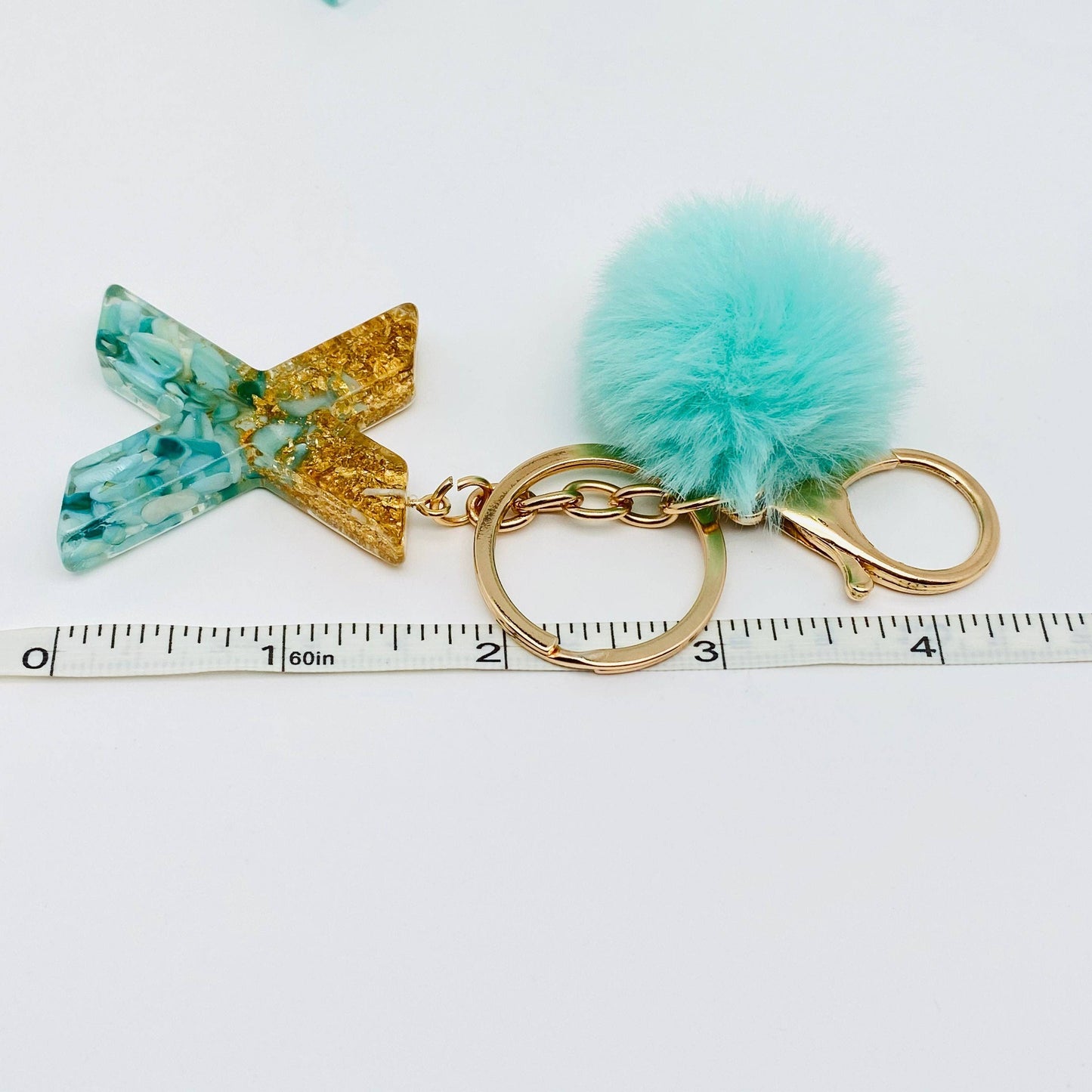 26 English Letters Green Keychain | Ornaments for Bag: J