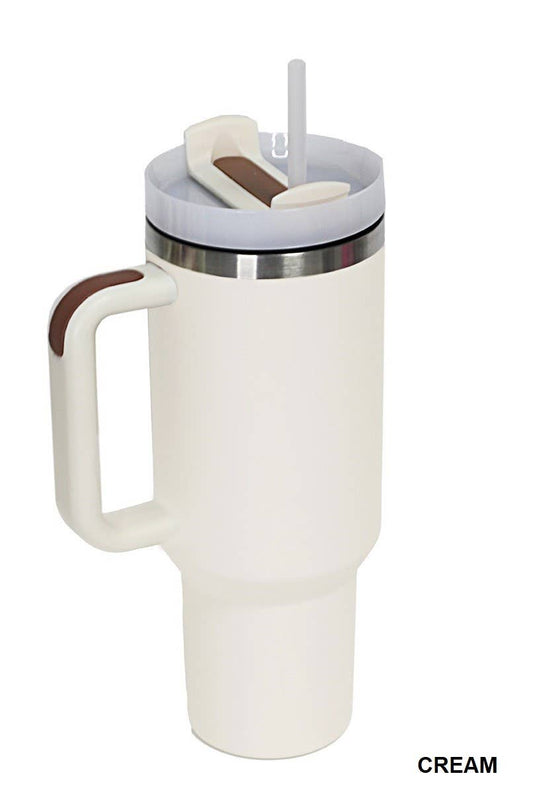 Timeless Hydration: Black 40oz Stainless Steel Tumbler with Straw - THE OKEY GIFT SHOP