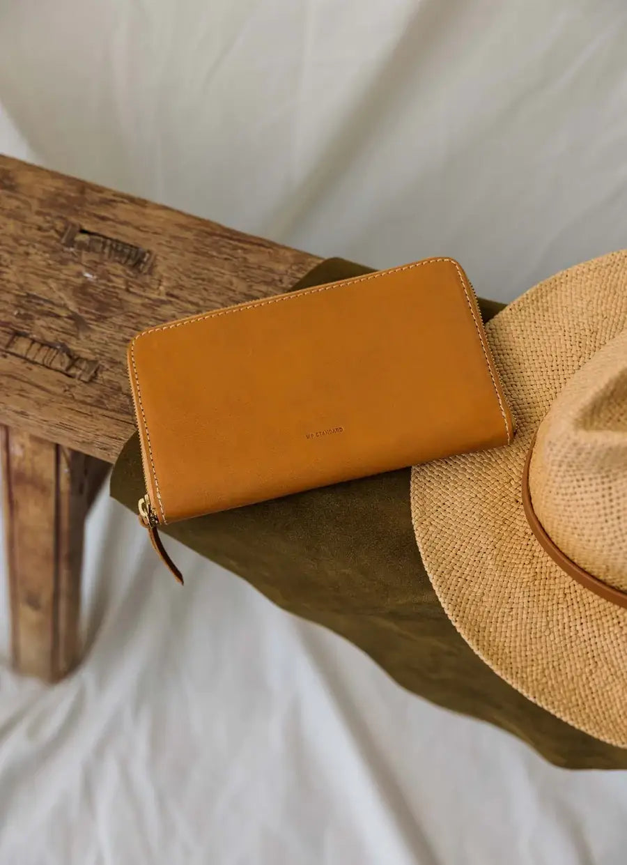 Sophisticated Style: Chocolate Leather Zip Around Wallet for Women - THE OKEY GIFT SHOP