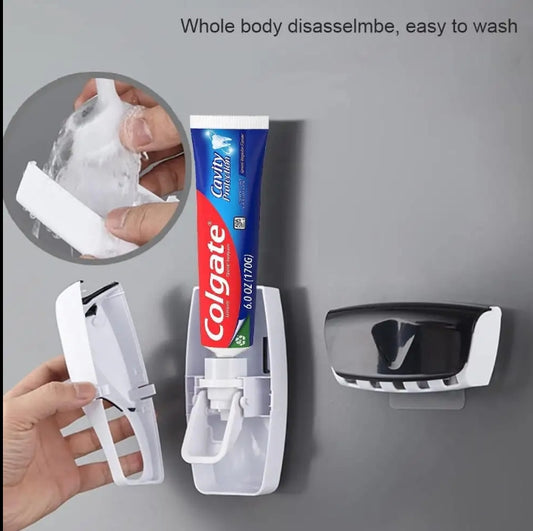 Smart Organization: Wall Mount 5 Slot Toothbrush Hanger with Automatic Toothpaste Squeezer - THE OKEY GIFT SHOP