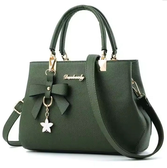 Office ladies fashion totes with flower pendant