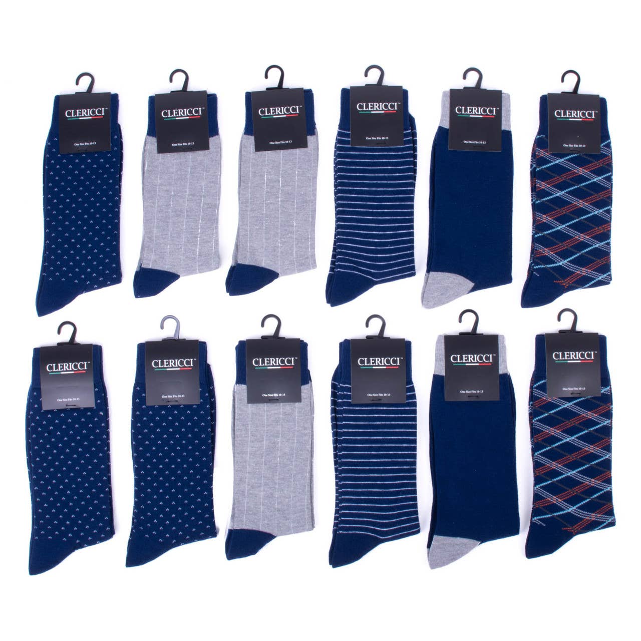 Men Assorted Navy Fancy Pattern Poly Socks-DSP12F-NV - THE OKEY GIFT SHOP