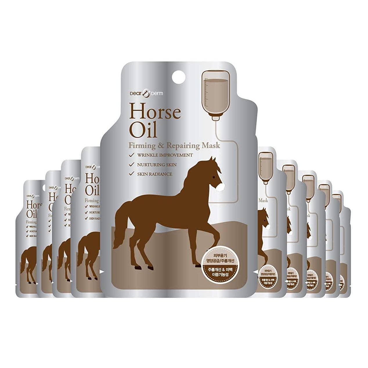 Horse Oil Repairing Face Mask Pack - Nourishing & Revitalizing Sheet Masks - THE OKEY GIFT SHOP