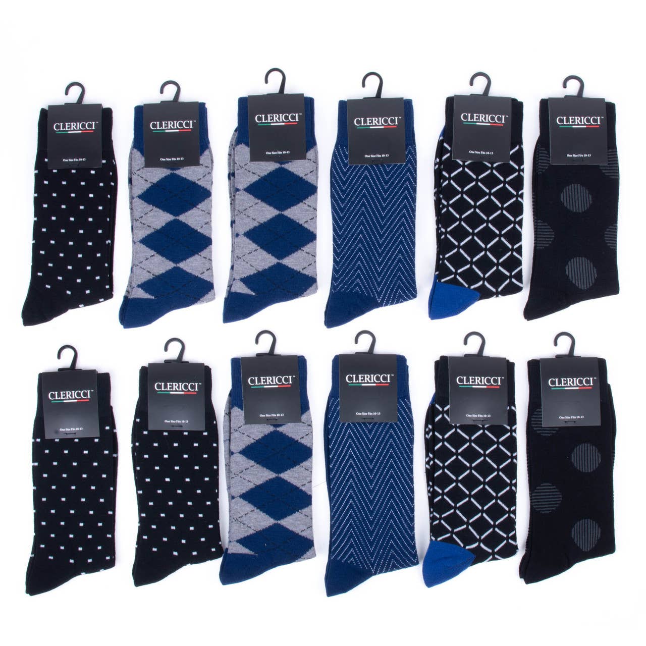 Men Assorted Fancy Pattern Poly Socks-DSP12H-BK - THE OKEY GIFT SHOP