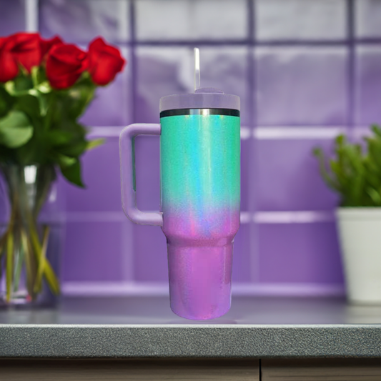 40oz STAINLESS STEEL TUMBLER OMBRE: Ombre Mint Violet