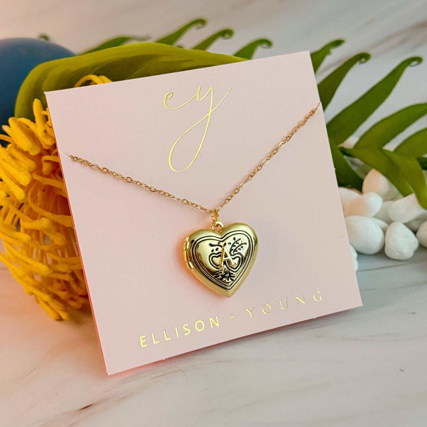 Nostalgic Heart Initial Open Locket Necklace: A