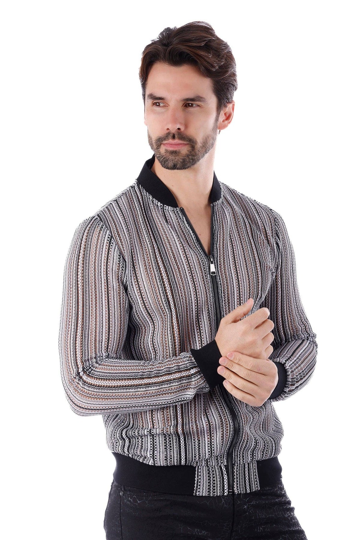 Men's Black Statement Bomber Jacket | Barabas