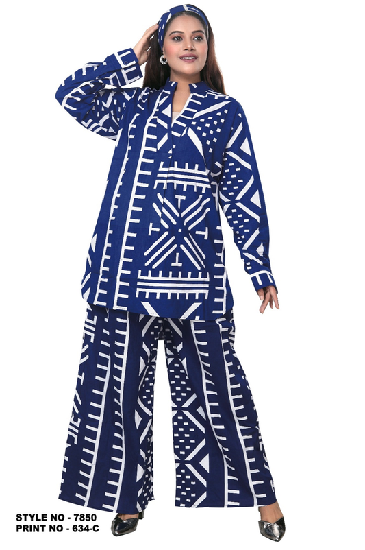 Cozy Comfort: 100% Cotton Printed 2-Piece Pajama Set