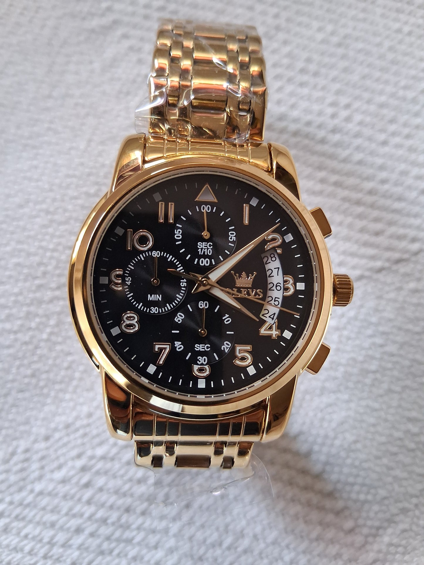 OLEVS 2879 Men's Luxury Gold Watch - Luminous, Waterproof, Multifunction Timepiece