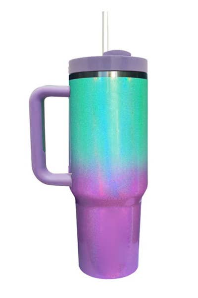 40oz STAINLESS STEEL TUMBLER OMBRE: Ombre Mint Violet