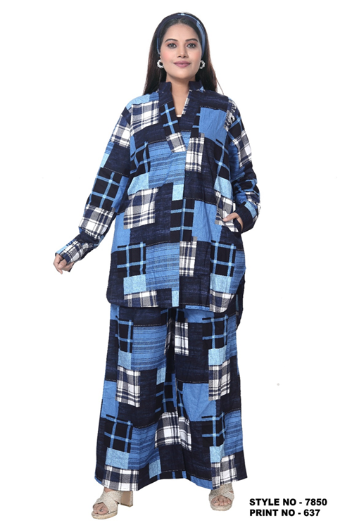 Cozy Comfort: 100% Cotton Printed 2-Piece Printed Loungewear