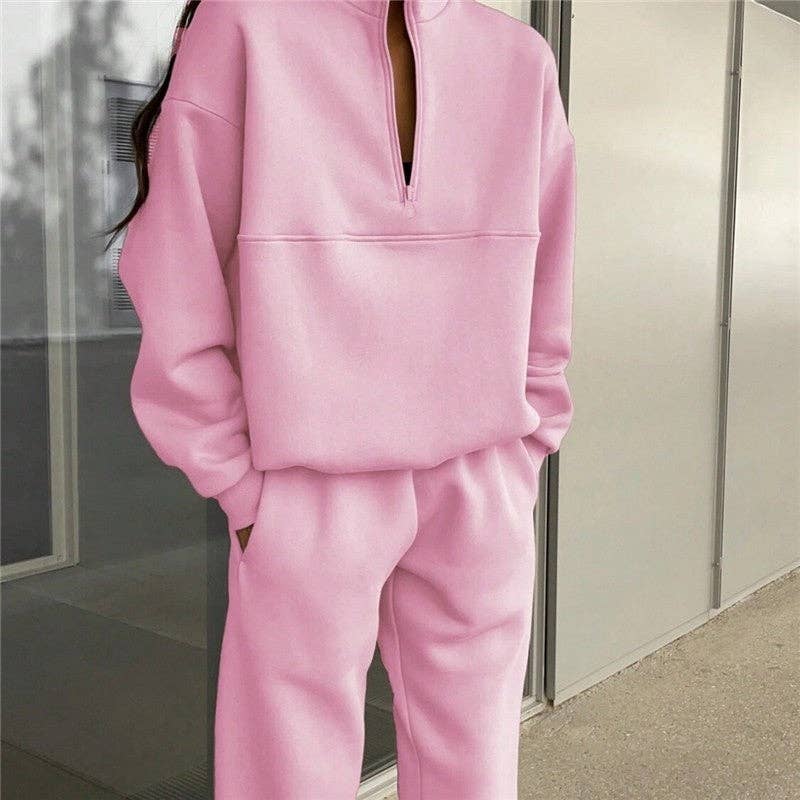 Casual Long Sleeve sweatshirt And Pants Set: Beige / XL
