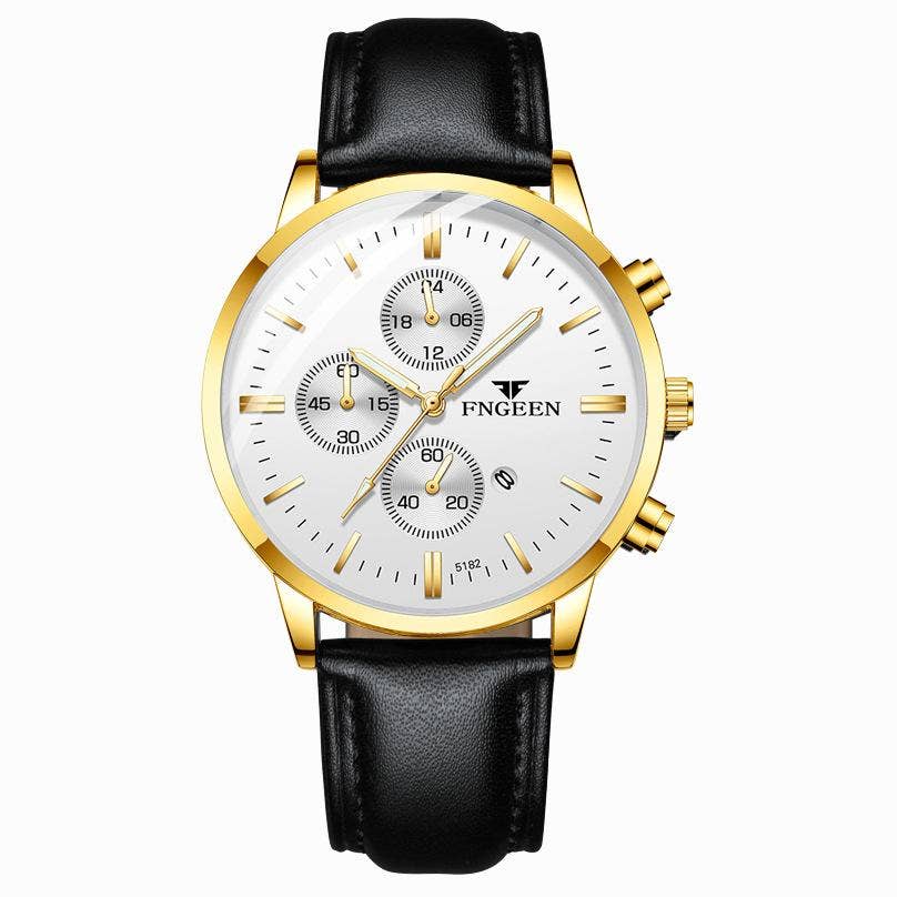 Men's Mesh Band Quartz Waterproof Watch: All Gold-Gold Noodles