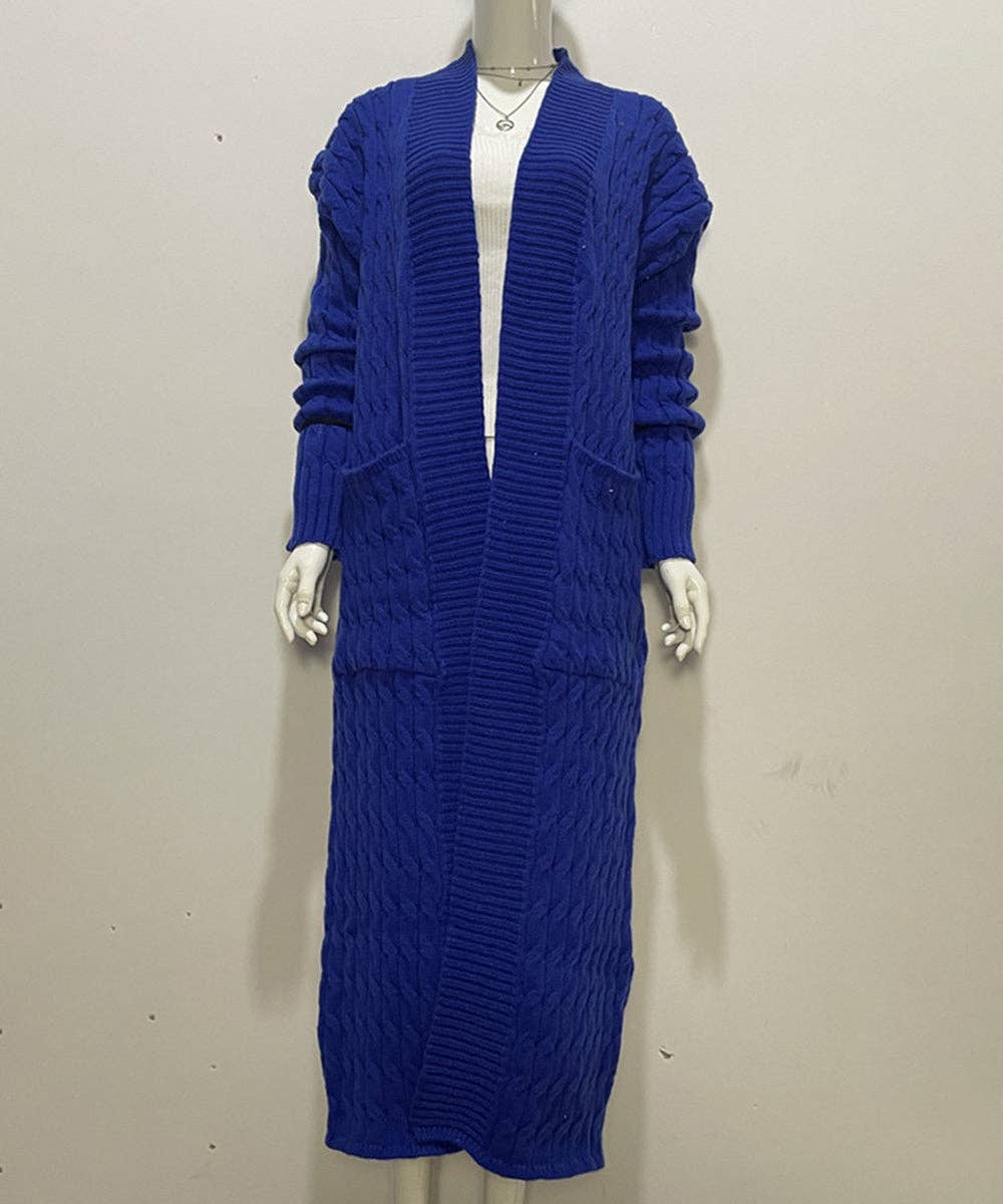 Textured Knit Long Sleeve Pullover Sweater: Black / 3XL