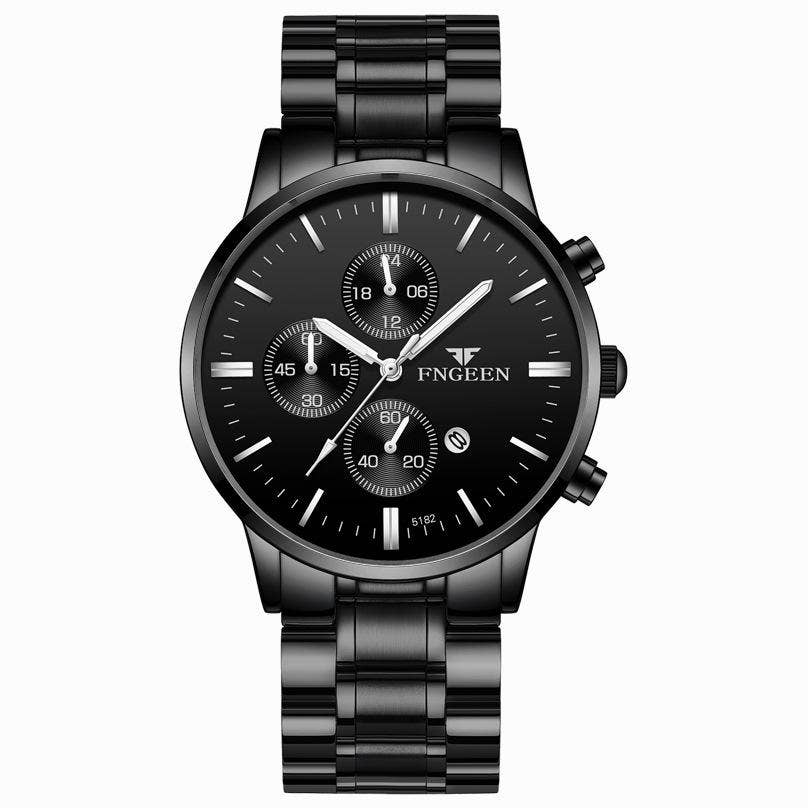 Men's Mesh Band Quartz Waterproof Watch: All Gold-Gold Noodles