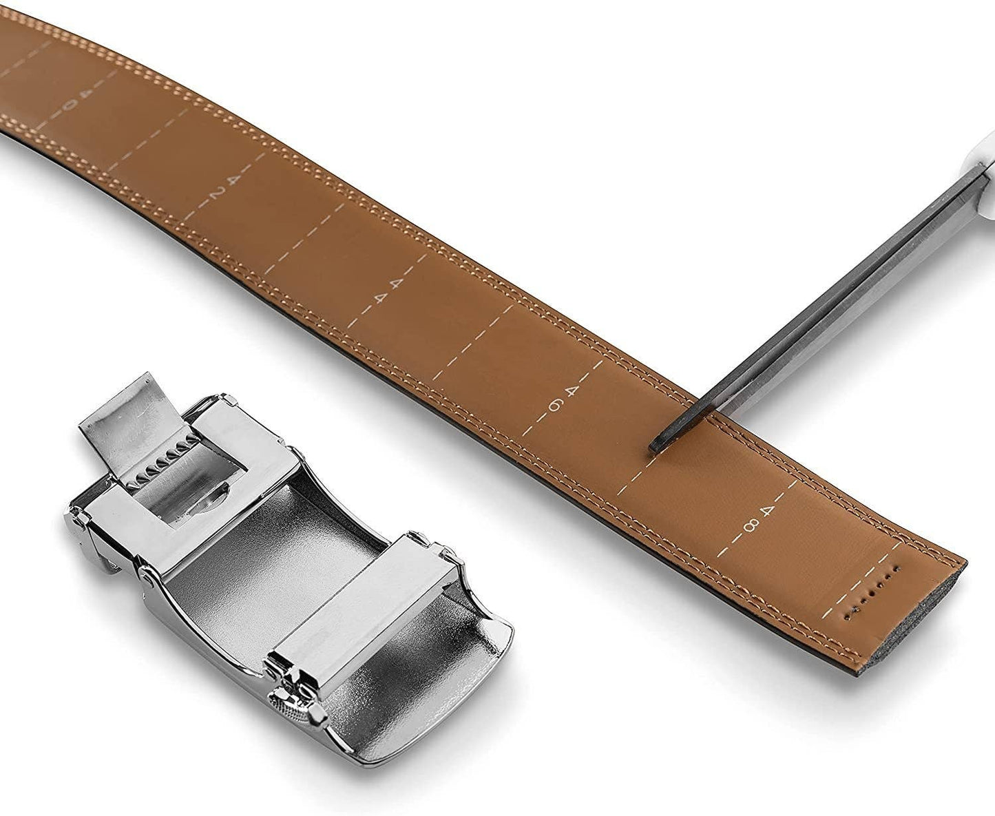 Classic Precision: Men's Genuine-Leather Ratchet Belt