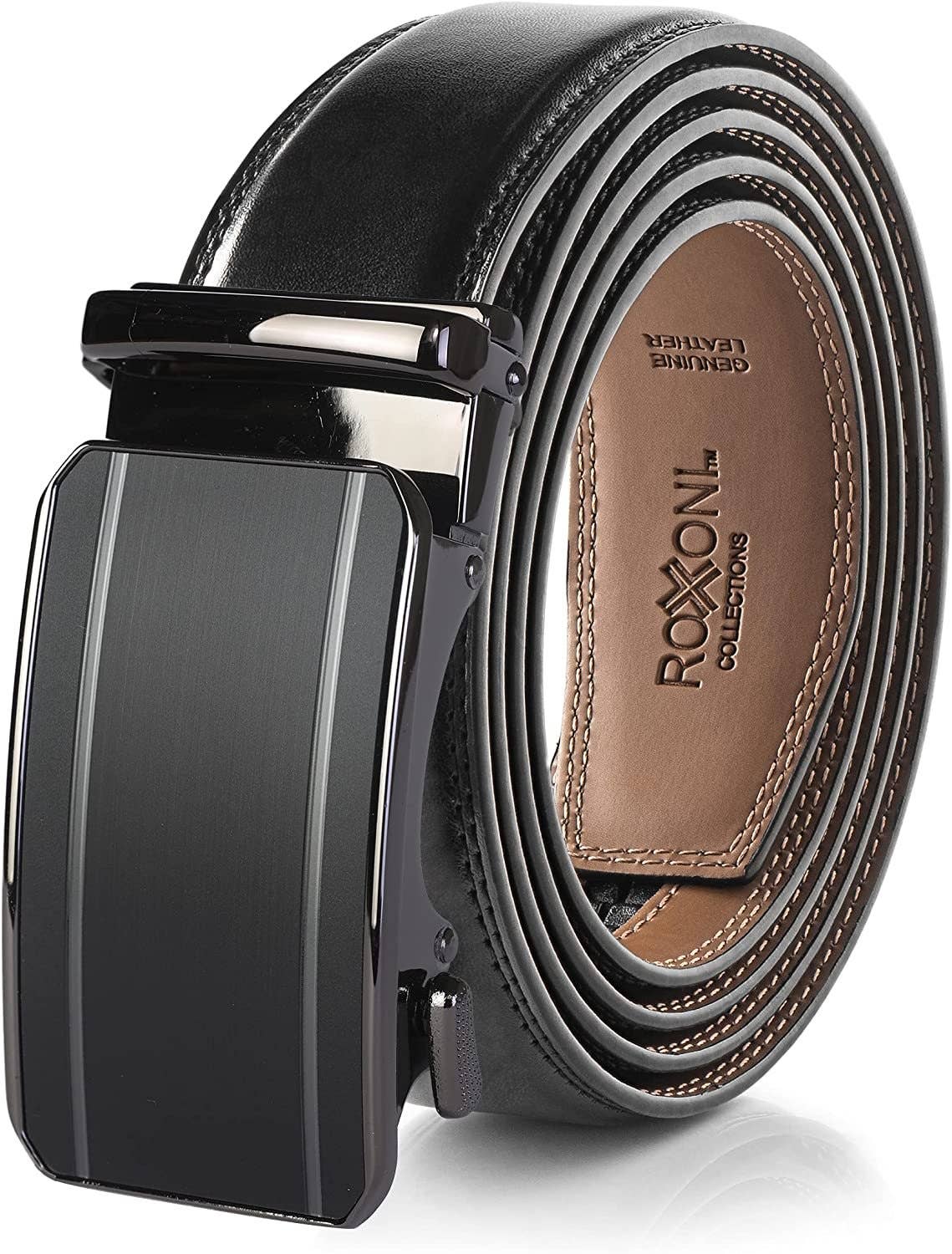 Classic Precision: Men's Genuine-Leather Ratchet Belt