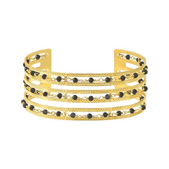SABAH cuff — Made in France — 18K gold: Green - THE OKEY GIFT SHOP