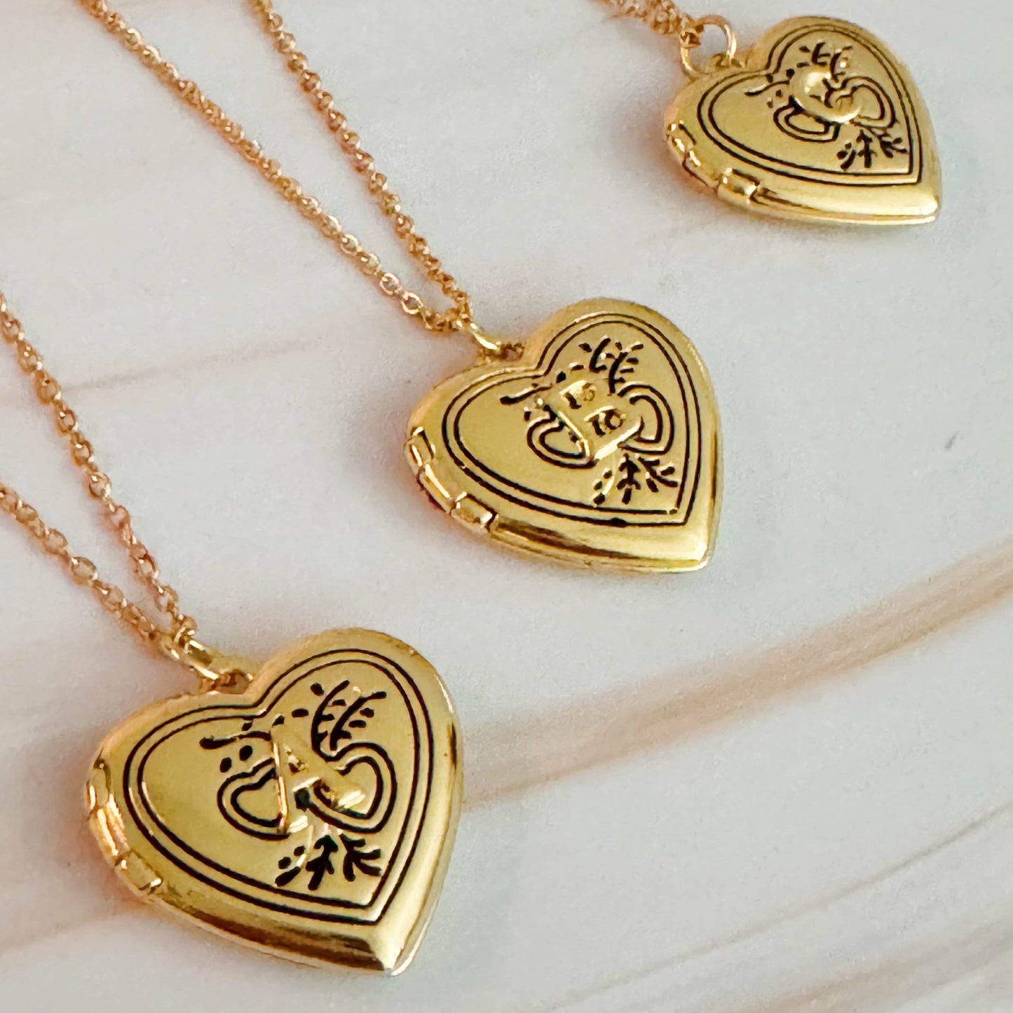 Nostalgic Heart Initial Open Locket Necklace: A