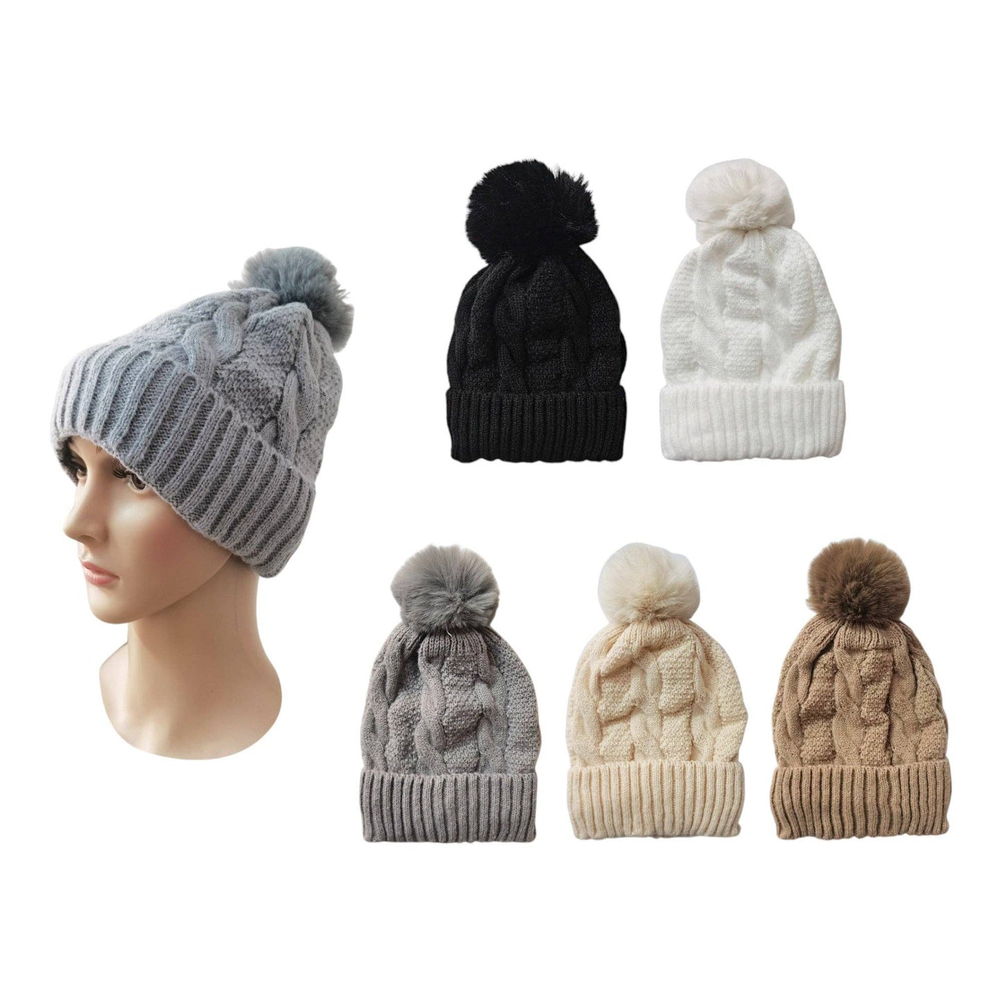 Classy Cozy Chic Warm Pom-Pom Knitted Beanie