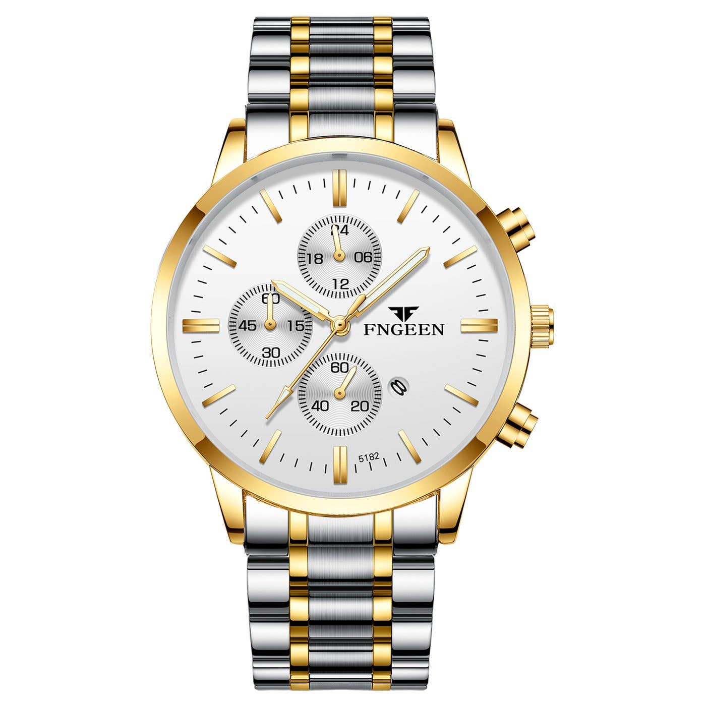 Men's Mesh Band Quartz Waterproof Watch: All Gold-Gold Noodles