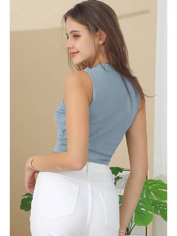 Sleeveless Halter Neck Crop Top, Sand / XL