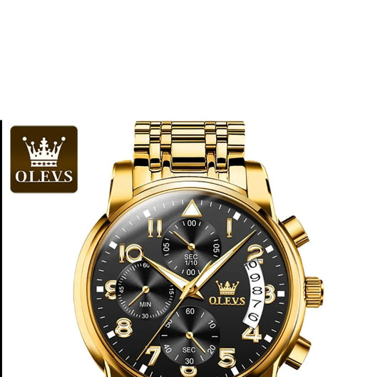 OLEVS 2879 Men's Luxury Gold Watch - Luminous, Waterproof, Multifunction Timepiece - THE OKEY GIFT SHOP