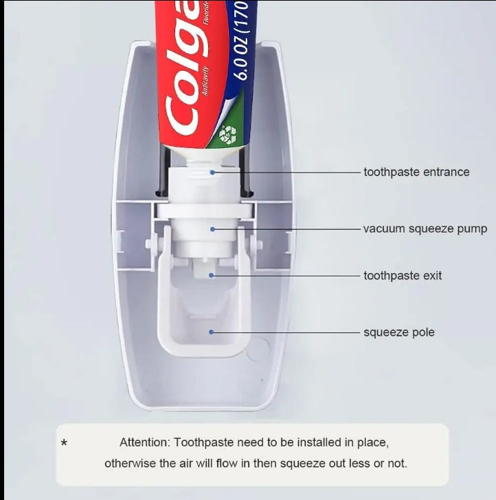 Smart Organization: Wall Mount 5 Slot Toothbrush Hanger with Automatic Toothpaste Squeezer