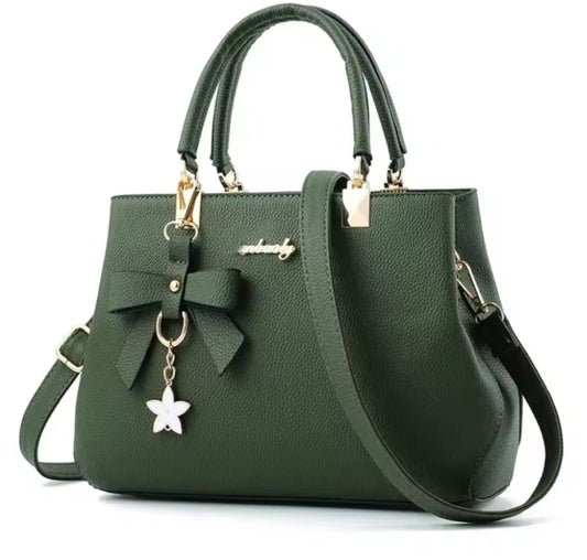 Office ladies fashion totes with flower pendant