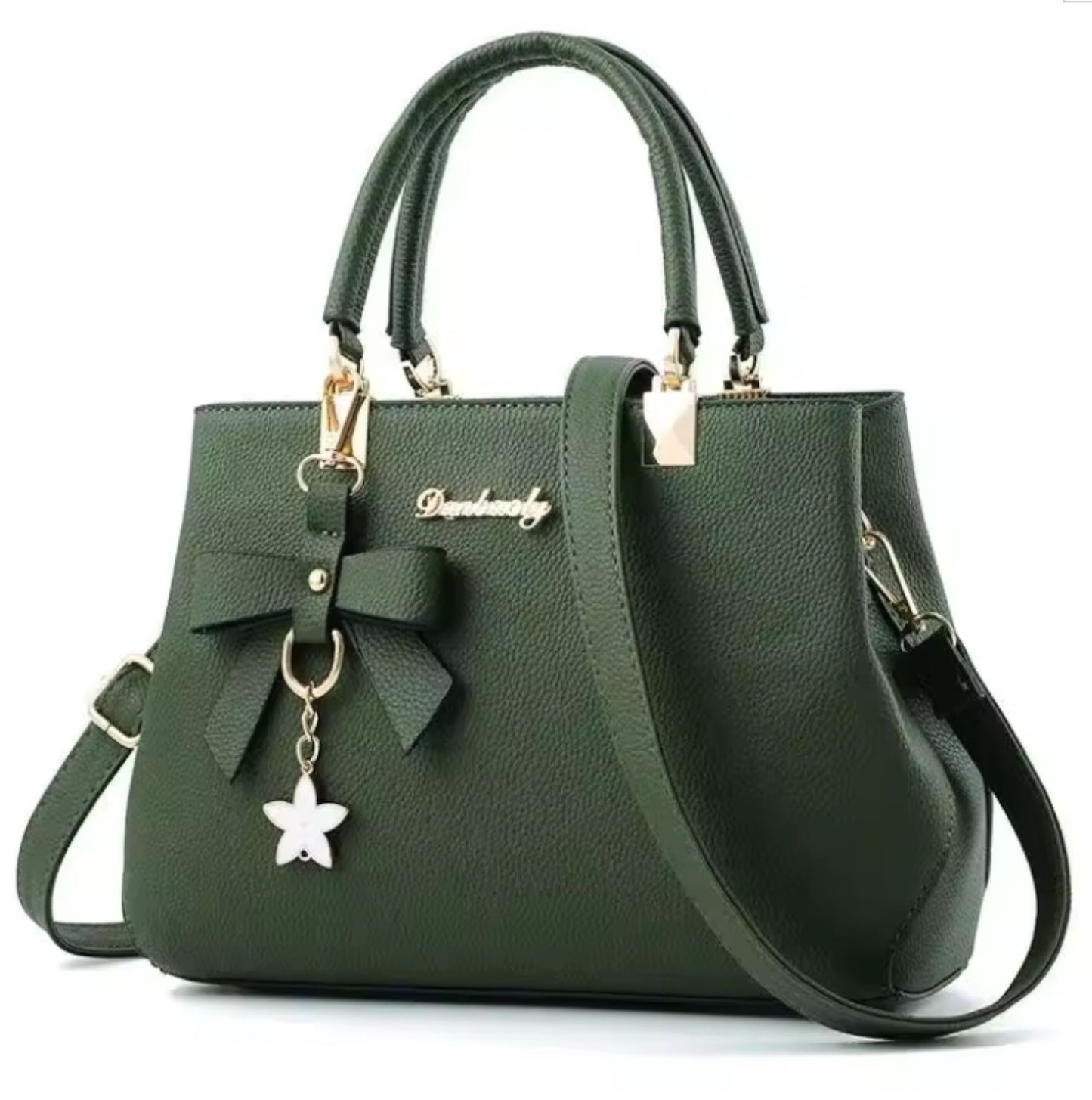 Office ladies fashion totes with flower pendant