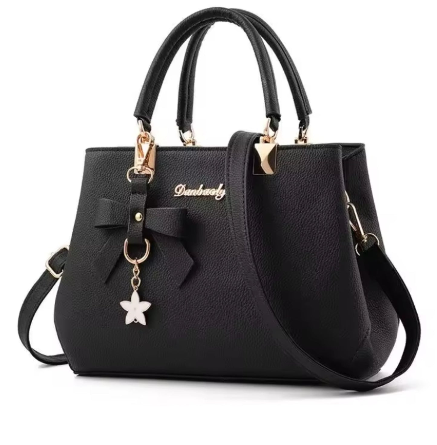 Office ladies fashion totes with flower pendant