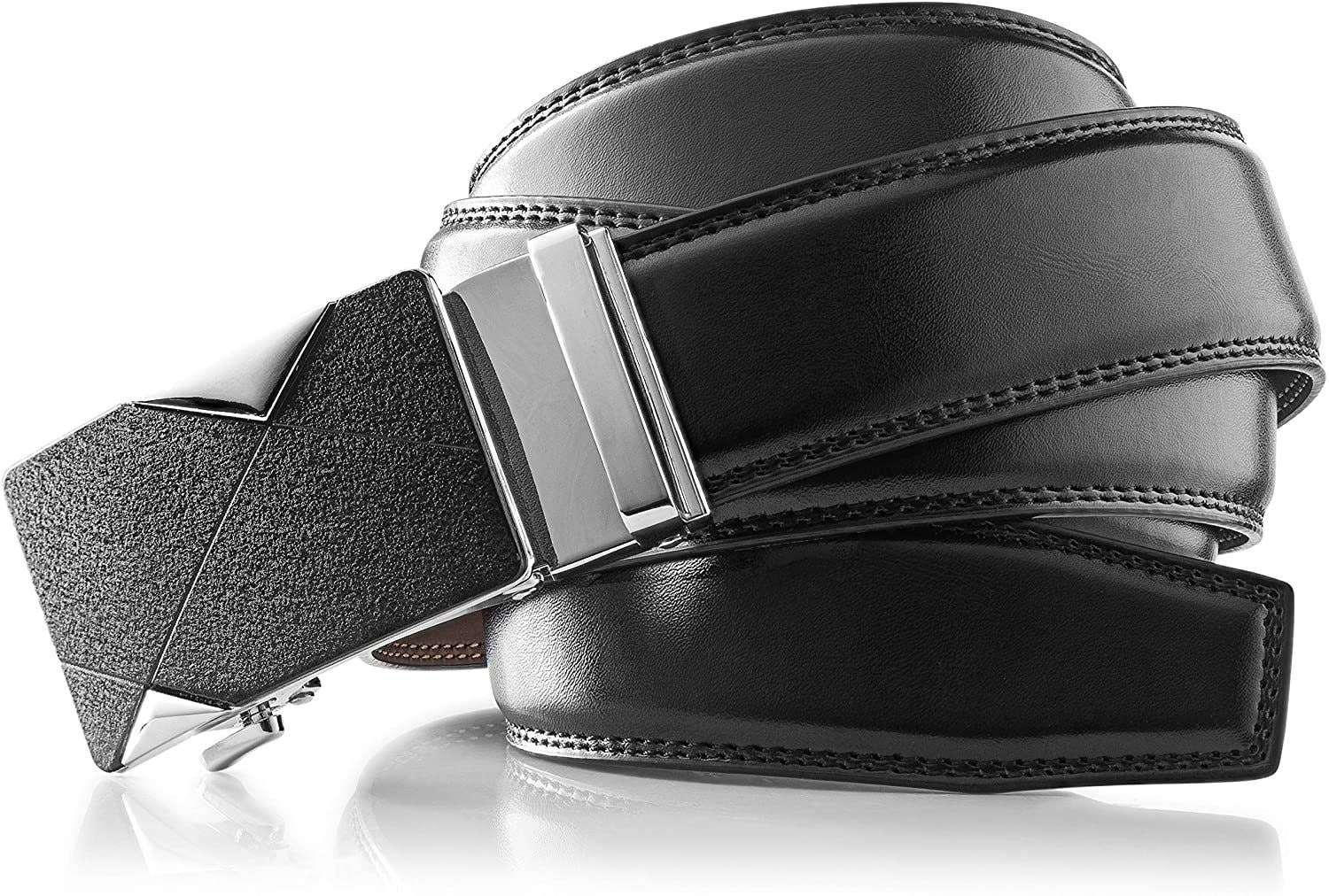 Classic Precision: Men's Genuine-Leather Ratchet Belt