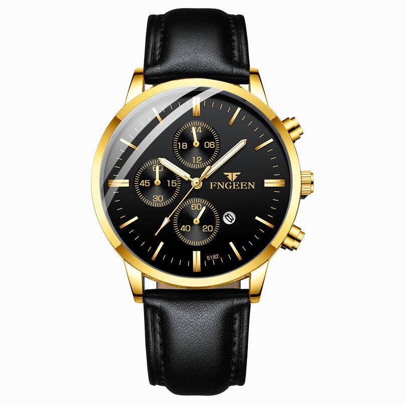 Men's Mesh Band Quartz Waterproof Watch: All Gold-Gold Noodles