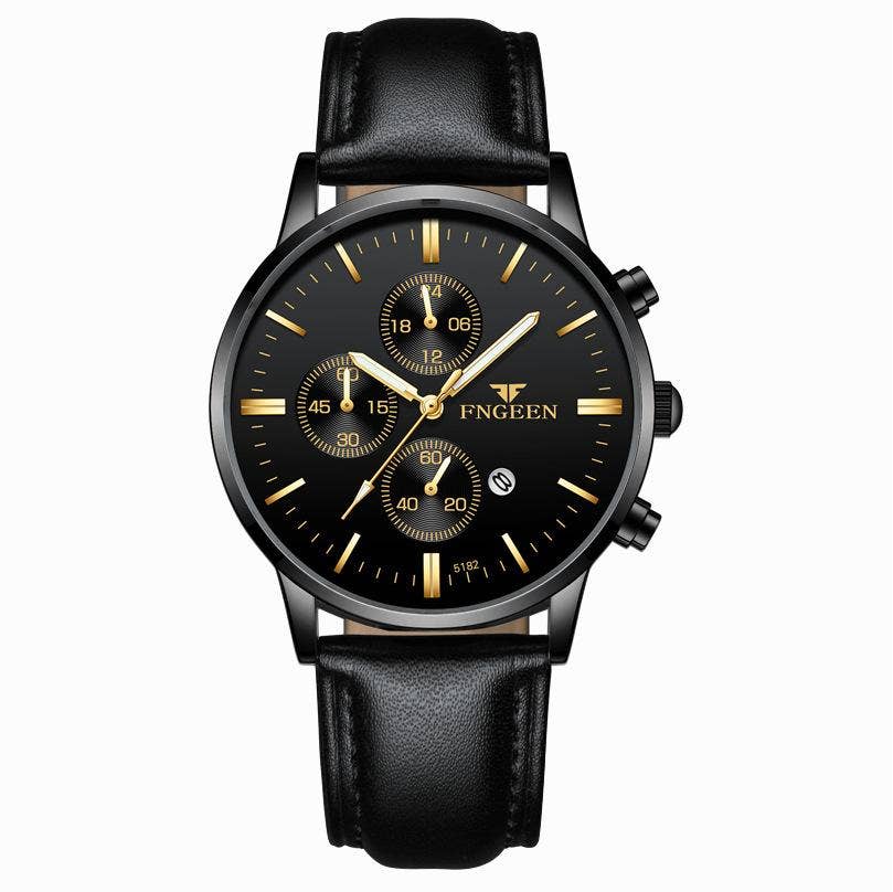Men's Mesh Band Quartz Waterproof Watch: All Gold-Gold Noodles