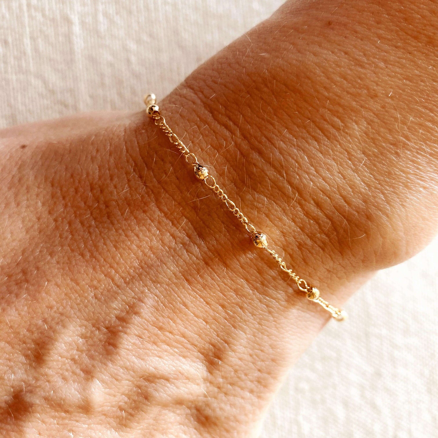 Elegant Faith: 18k Gold Filled Beaded Bracelet