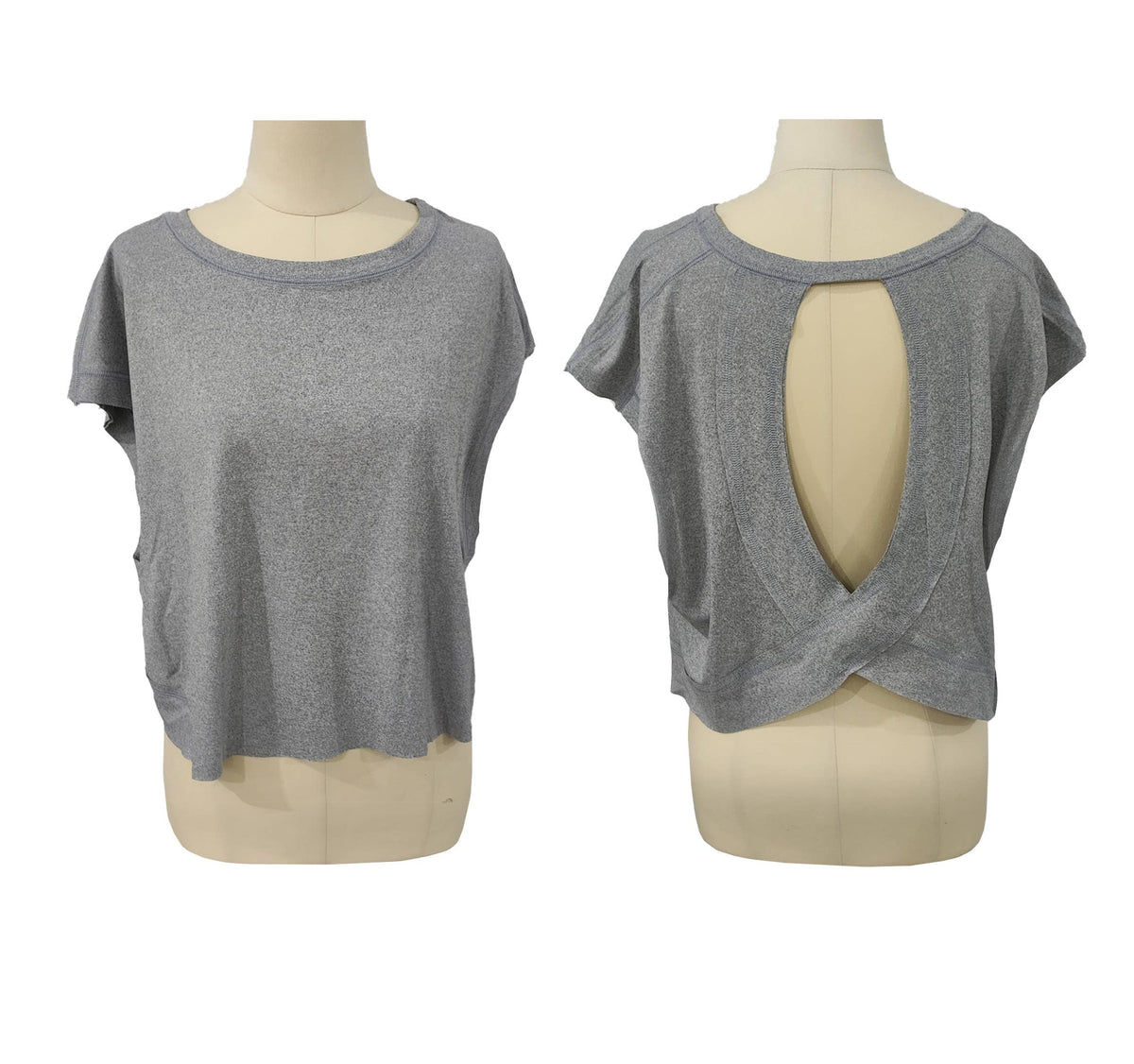 Royal Blue Slouchy Cutout-Back Short-Sleeve Tee