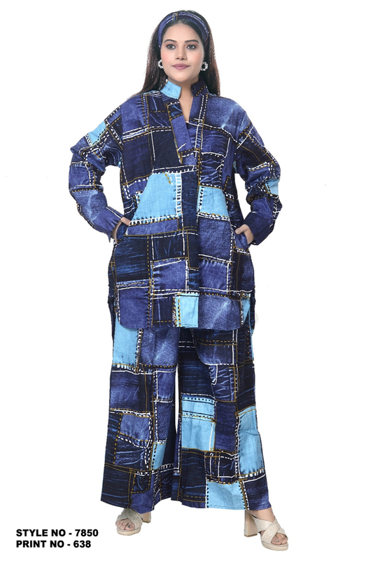 Cozy Comfort: 100% Cotton Printed 2-Piece Pajama Set