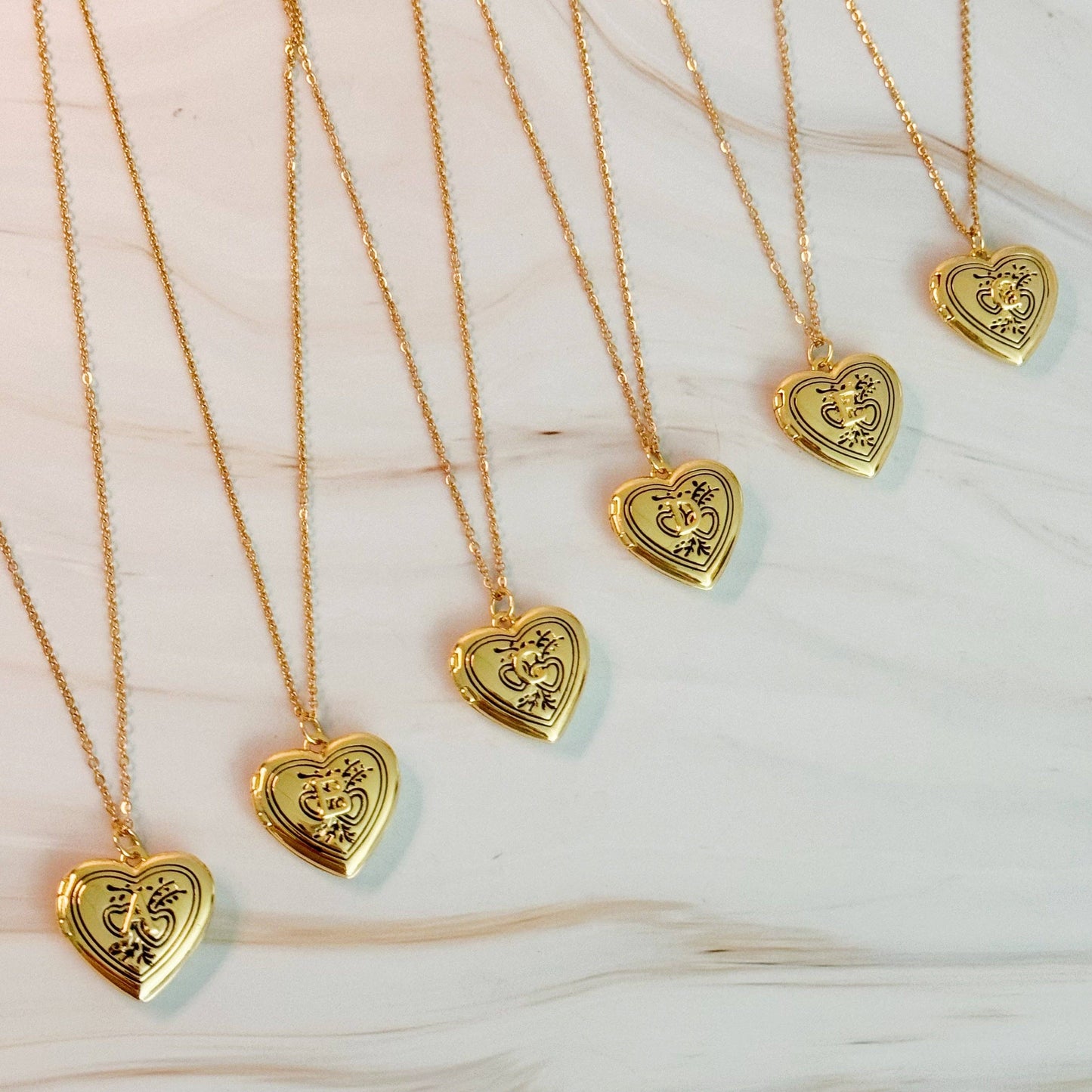 Nostalgic Heart Initial Open Locket Necklace: A