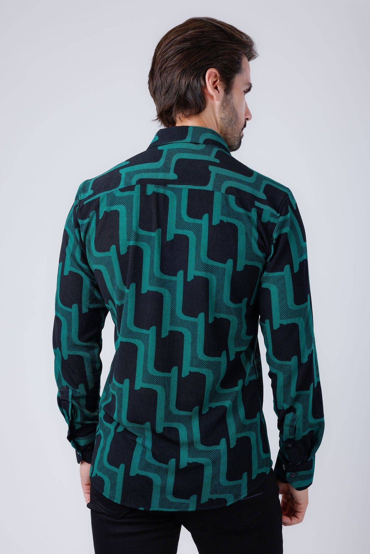 Pattaya Geometric Shirt | Black & White, XL