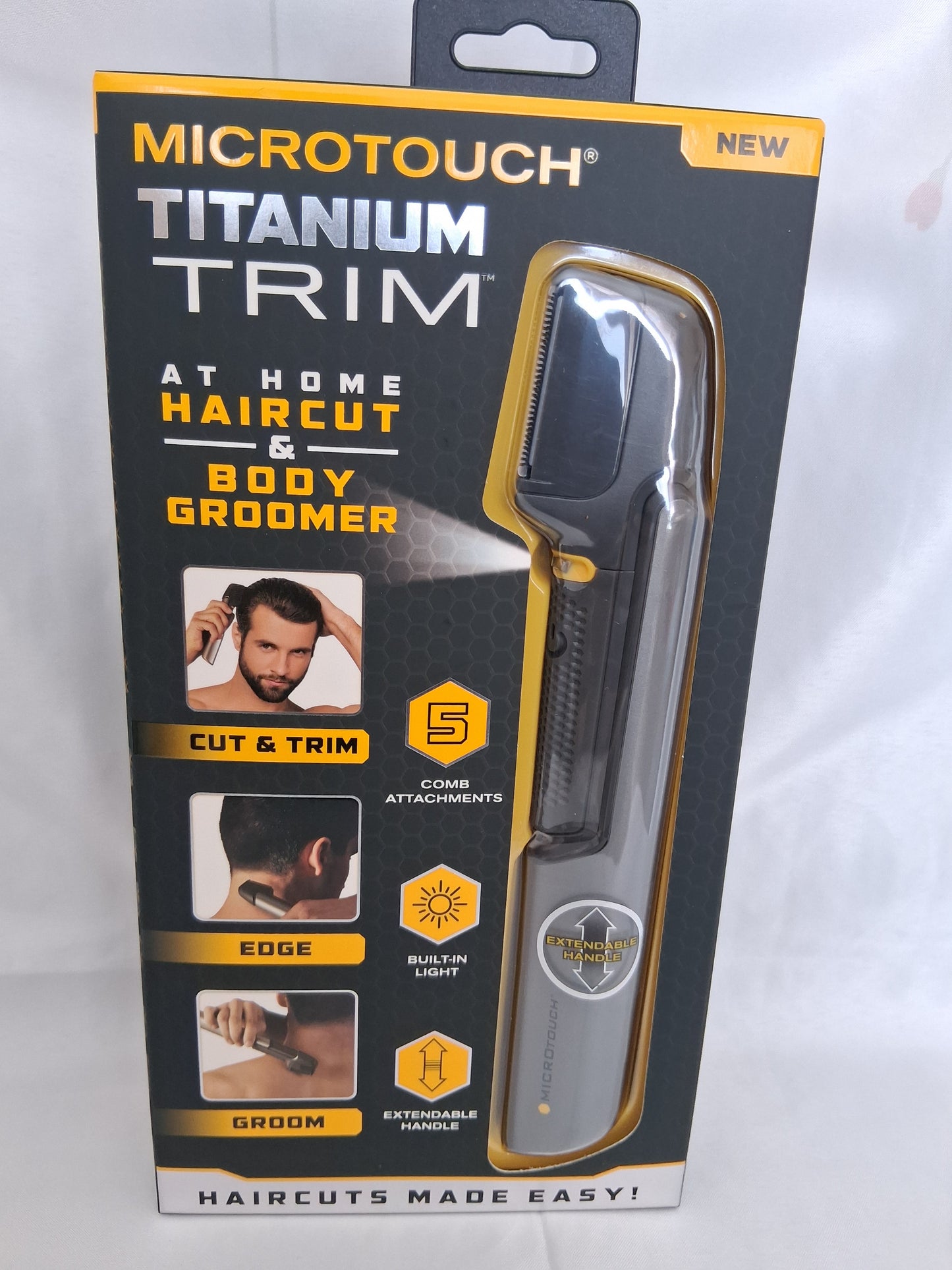 Micro touch titanium trim at home haircut and body groomer