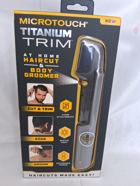 Micro touch titanium trim at home haircut and body groomer