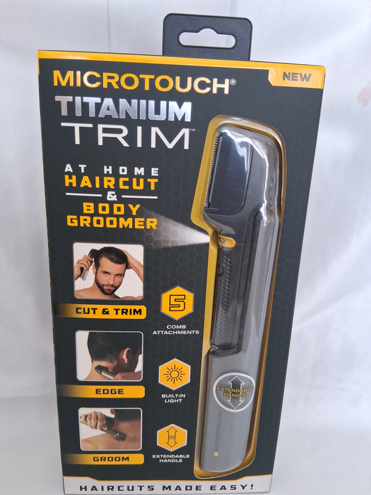 Micro touch titanium trim at home haircut and body groomer
